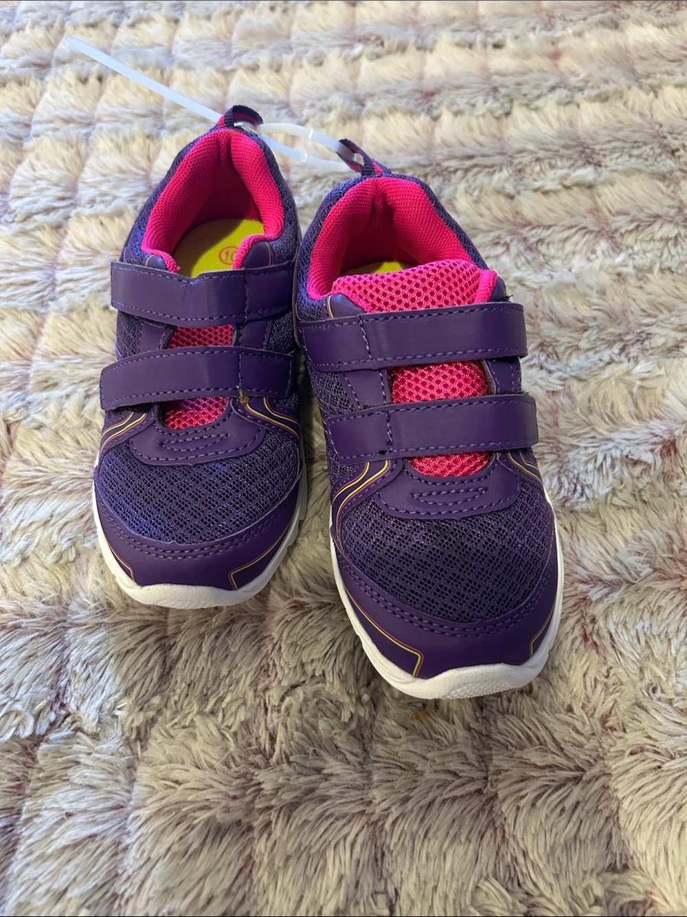 Zoe & Zac Girls Purple & Pink Velcro Athletic Sneakers size 10